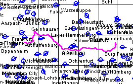 Recorded Trip form Bamberg to Darmstadt